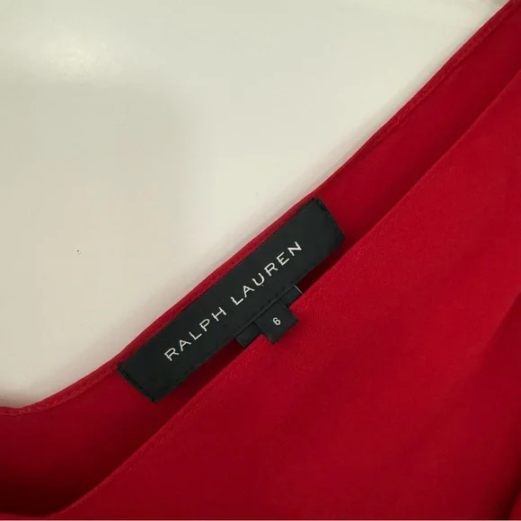 Ralph Lauren Vibrant Red Silk Blouse - Picture 2 of 3